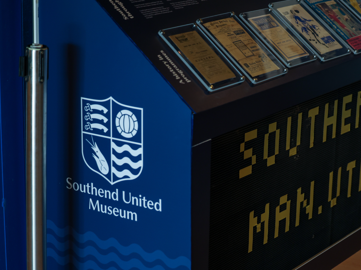 Southend United Museum — wayfinding and identity detail